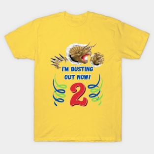 2nd Birthday Dinosaur Busting Out! T-Shirt